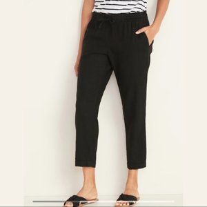 Old Navy cropped black linen pants - large